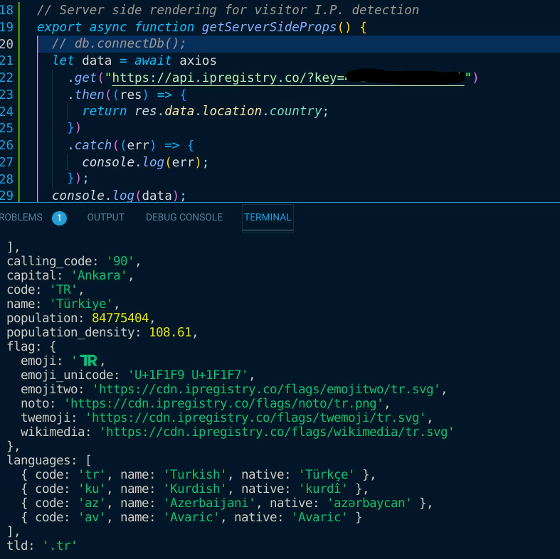 IP Registry API Output